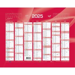 Calendrier mural 2025 - 270 x 210 mm QUO VADIS Rouge