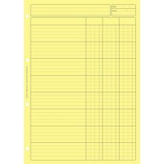 Bloc Audit Jaune 3 colonnes - Feuille de travail (ELVE 2631)