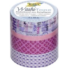 Ruban décoratif autocollant - Rêve de gamine : FOLIA Washi Tape Lot de 4 Visuel