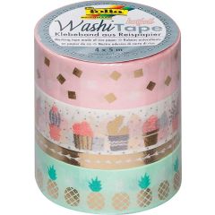 Ruban décoratif autocollant - Hotfoil Or : FOLIA Washi Tape Lot de 4 Photo