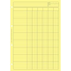 Bloc Audit Jaune à 6 colonnes avec en-tête - Feuille de travail  (2661 ELVE)