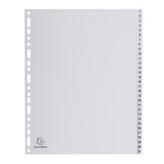 EXACOMPTA 2931E Jeu de 31 intercalaires numériques en polypropylène 1 à 31 Classement