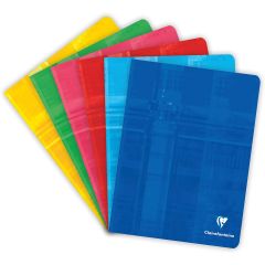 CLAIREFONTAINE 3742C : Cahier piqûre couverture pelliculée - 96 pages à petits carreaux - 170 x 220 mm