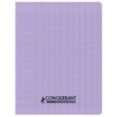 Cahier d'écolier - 96 pages Grands carreaux - 240 x 320 mm - Polypro Lilas Pastel : CONQUERANT