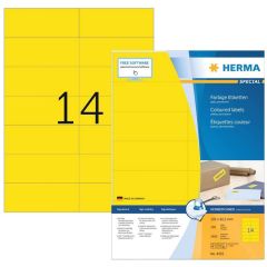 Étiquettes adhésives - 105 x 42,3 mm - Jaune : HERMA Lot de 1400 image