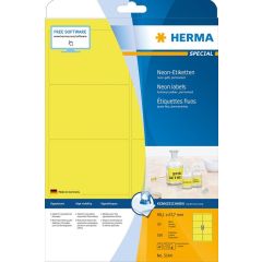 Étiquettes adhésives - Jaune fluorescent - 99,1 x 67,7 mm HERMA 5144