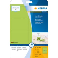 Étiquettes adhésives - Vert fluorescent - 99,1 x 67,7 mm HERMA 5147