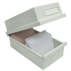 Boite pour 600 Fiches A7/IBF avec Couvercle - Gris : EXACOMPTA modele