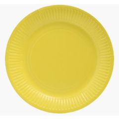 Assiette jetable en carton - Jaune - 230 mm PRO NAPPE Lot de 20