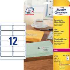 AVERY Étiquettes transparentes 99,1 x 42,3 mm L4772-25