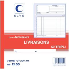 Bon de Livraison : Carnet autocopiant Dupli Elve 2105