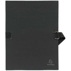 EXACOMPTA : Chemises toilées à sangle 721E  - Noir (Classement documents)