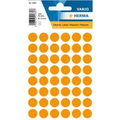Etiquettes adhésives rondes - 13 mm Orange fluo HERMA