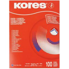 Feuilles de Papier Carbone A4 - Bleu KORES Lot de 100
