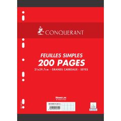 Photo CONQUERANT SEPT : Feuillets mobiles Séyès - Blanc 759