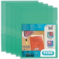 Photo Lot de 10 pochettes à coins A4 -  Vert ELBA 100206710