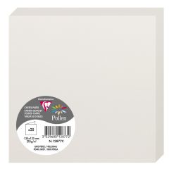 Photo Cartes double en papier - 135 x 135 mm - Gris Perle CLAIREFONTAINE Pollen Lot de 25