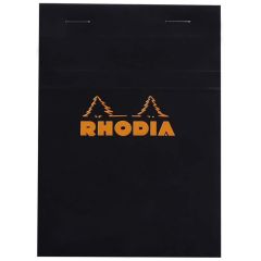 Photo Bloc-notes quadrillé - Couverture Noir - 105 x 148 mm A6 RHODIA N°13 Fermé