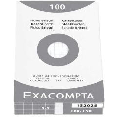 Photo Fiches Bristol quadrillées - 100 x 150 mm - Blanc EXACOMPTA Image