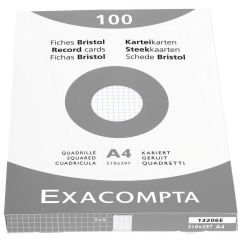 Photo Fiches Bristol quadrillées - 210 x 297 mm - Blanc EXACOMPTA Image
