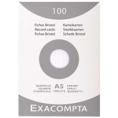 Photo Fiches Bristol quadrillées - 148 x 210 mm - Blanc EXACOMPTA Image