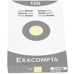 Photo Fiches Bristol quadrillées - 148 x 210 mm - Jaune EXACOMPTA Image