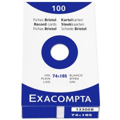 Photo Fiches Bristol unies - 74 x 105 mm - Blanc EXACOMPTA Image