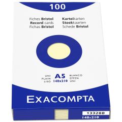 Photo Fiches Bristol unies - 148 x 210 mm - Jaune EXACOMPTA Image