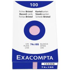 Photo Fiches Bristol unies - 74 x 105 mm - Rose EXACOMPTA Image