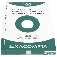 Photo Fiches Bristol lignées - 210 x 297 mm - Blanc EXACOMPTA Image