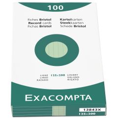 Photo Fiches Bristol lignées - 125 x 200 mm - Vert EXACOMPTA Image