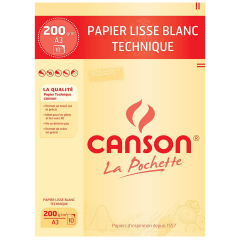 Photo Pochette de papier à dessin technique - A3 - 200 g : CANSON (200037112)