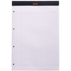 Photo Bloc-notes perforé - Couverture Noir - 210 x 318 mm A4+ RHODIA N°20 Ouvert