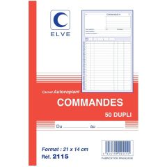 Photo Carnet de commandes 210 x 140 mm - Autocopiant Dupli ELVE