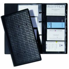 Photo Classeur à anneaux 200 cartes de visite - PVC noir DURABLE Visifix Centium