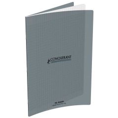 Photo Cahier Séyès / Grands carreaux Gris - Polypro - 96 pages - 210 x 297 mm CONQUERANT