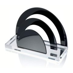 Photo Porte-lettres arrondi - 2 compartiments - transparent et noir : WEDO Acryl Exklusiv (603001)