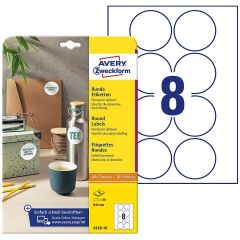 Photo Étiquettes adhésives permanentes - Diamètre 69 mm - Blanc AVERY