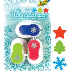 Photo Set de 3 perforateurs à motifs de Noël FOLIA