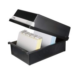 Photo Boite à couvercle ouverte pour 1300 cartes - A5 paysage - Noir : HAN 955-13 