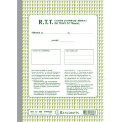 Photo Cahier d'enregistrement du Temps de Travail - RTT EXACOMPTA Image