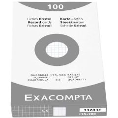 Photo Fiches Bristol quadrillées - 125 x 200 mm - Blanc EXACOMPTA Image
