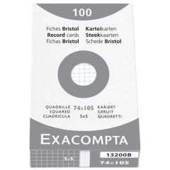 Photo Fiches Bristol quadrillées - 74 x 105 mm - Blanc EXACOMPTA Image