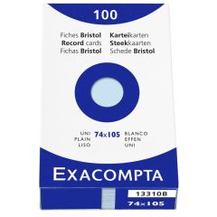 Photo Fiches Bristol unies - 74 x 105 mm - Bleu azur EXACOMPTA Image