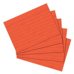 Photo Lot de 100 fiches Bristol lignées - 148 x 210 mm - Orange : HERLITZ 10901171 