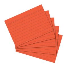 Photo Lot de 100 fiches Bristol lignées - 74 x 105 mm - Orange : HERLITZ 10901197 