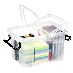 Photo Bac de rangement avec couvercle - 6 litres transparent HW670 CEP