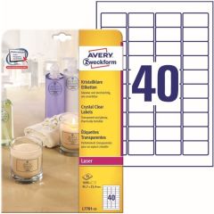 Photo Étiquettes adhésives résistantes - 45,7 x 25,4 mm - Transparent AVERY