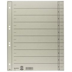 Photo Lot de 100 Intercalaires en carton 230 g - 240 x 300 mm - Gris : LEITZ - 1658-00-85