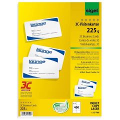 SIGEL : Lot de 400 cartes de visite 3C extra blanches LP799